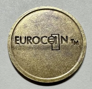 Rare United Kingdom Eurocoin London Machine Token - Single Groove - 22.3mm Brass - Picture 1 of 2