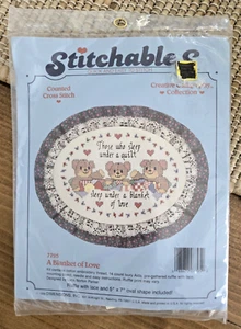 Dimensions 1988 Stitchables Counted Cross Stitch A Blanket of Love Bears #7795 - Picture 1 of 4