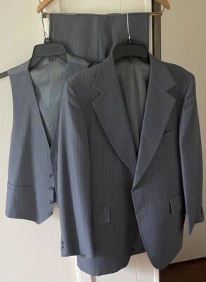 Warren Sewell 3 Pc Men's Pin Striped Vintage Suit 40 - Image 1 of 4
