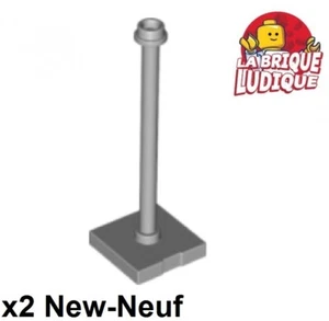Lego 2x Support 2x2x5 Bar on Tile barre panneau pilonne poteau gris 98549 NEUF - Picture 1 of 1