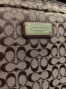 Coach Purple Signature Laptop Computer Sleeve Case Bag 10.5 x 14" Zip Padded - Picture 1 of 5