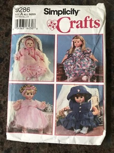 Vestiti per bambola vintage semplicità artigianato modello da cucire 9286 - Foto 1 di 3
