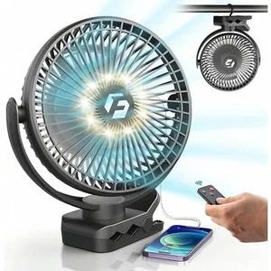 8 Inch Clip On Fan - 12000mAh Portable Fan with Rechargeable Battery - Picture 1 of 7