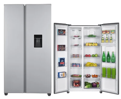 PKM NoFrost Side by Side Kühlschrank 529L Wasserspender EEK: D silber - Bild 1 von 4