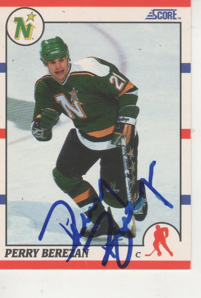 PERRY BEREZAB SIGNED 1990-91 SCORE #379  - MINNESOTA NORTH STARS - Image 1 of 1