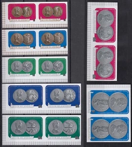 COOK ISLANDS 1973 Silver Wedding Coinage, IMPERFORATE Set of 7 pairs MNH - Picture 1 of 1