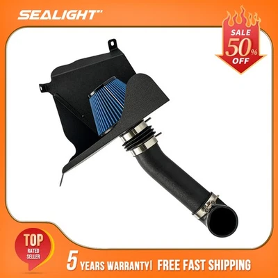 Kit de admisión de aire frío de 3" con filtro azul protector térmico 91-01 Jeep Cherokee L6 4L Foto 1 de 4