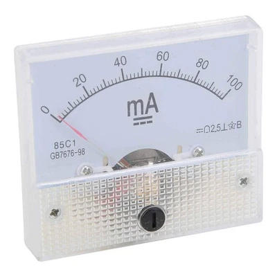 DC Panel Meter DC MA Meter Analog Panel Ammeter 85C1 DC 0~100MA Pointer DC - Image 1 of 4