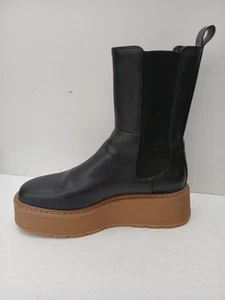 H&M Womens black pull on Platform Boots Size EU 41 UK 7 with 2" Platform . - Picture 1 of 23