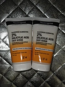 Neutrogena Blackhead 2% Salicylic Acid Face Scrub 5.07 Oz Lot Of 2 - Picture 1 of 2