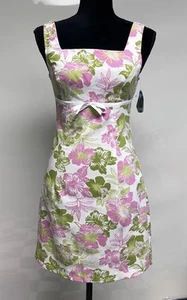 VTG 90s Y2K City Triangles Hibiscus Hawaiian Floral Sundress Sz 5 Pink Green NEW - Picture 1 of 9