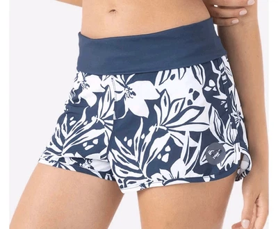 Roxy Women's White & Navy Floral Poly/Spandex Oceanside Endless Summer Boardshor - Image 1 of 4