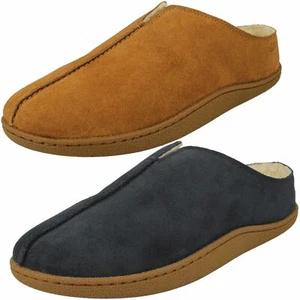 Mens Clarks Slip On Warm Lined Leather Mule Slippers Home Mule - Picture 1 of 19