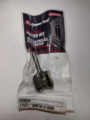 Amana Tool 45236  2 Flute Straight Plunge 1 x 3/4 x 1/4 Shank Carbide Tipped Bit - Image 1 of 3