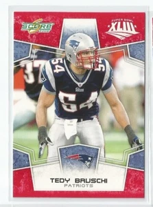 2008 Score Super Bowl RED New England Patriots Tedi Bruschi #189 - Picture 1 of 1