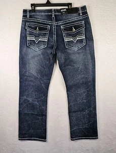 True Luck Bootcut Jeans Size 34x30 Embroidered Medium Wash New - Picture 1 of 11
