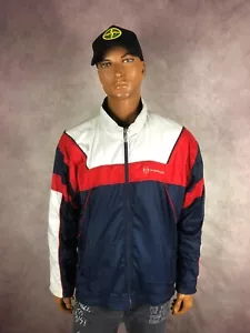 90s Retro Men's Sergio Tacchini Vintage Nylon Jacket Tennis Size M-L - Picture 1 of 6