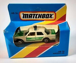 Matchbox MB 56, Series 1-75, Mercedes 450 Polizei, weiss/grün, Macau, OVP, #S71
