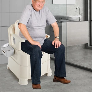 Bedside Commode Portable Toilet Toilet with Sensor Night Light High-quality New - Picture 1 of 20