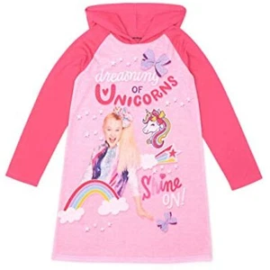 Nickelodeon Jojo Girls Hooded Pajama Nightgown Pink & Purple (Size (8)) - Picture 1 of 3