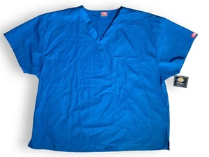 Dickies Teal V-Neck Pocket Medical Uniform Scrubs Shirt (3XL) ***NEW*** - Picture 1 of 4