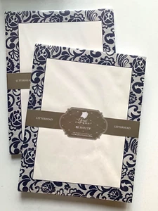 GREAT PAPERS Stationery NAVY LACE Letterhead SET/2 160 Sheets Unlined SEALED NWT - Picture 1 of 3