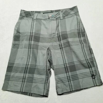 RUSTY Shorts Mens Sz 32 Gray Plaid Chino Flat Front Skateboard Casual Pockets - Image 1 of 4