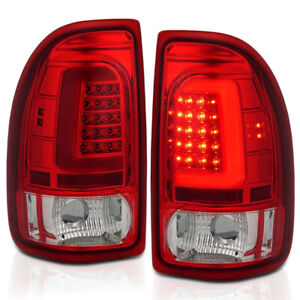 ANZO For Dodge Dakota 1997-2004 Tail Lights LED Chrome Housing Red Lens Pair