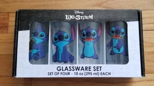 Disney Lilo and Stitch Glassware Set of 4 Glasses 10oz - Picture 1 of 2