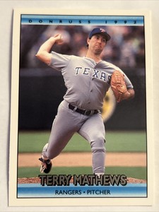 1992 Donruss Terry Mathews Rookie Texas Rangers #694 Baseball Card MLB