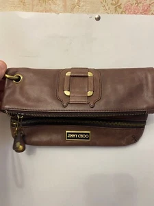 Jimmy Choo Vintage Leather Brown Handbag Clutch - Picture 1 of 6