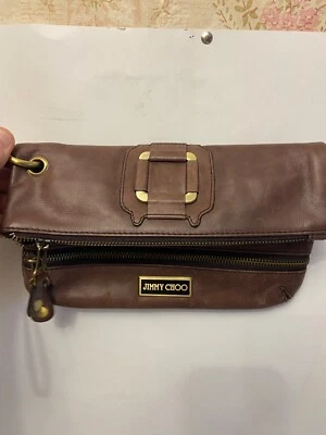Винтажная кожаная коричневая сумочка-клатч Jimmy Choo - Изображение 1 из 4