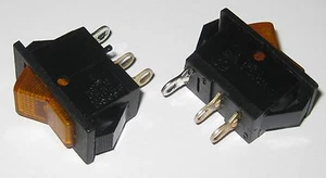 2 X Swann Industries Illuminated Rocker Switch - SPST - 125V 15A - Lighted Amber - Picture 1 of 7