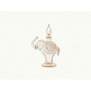 Botella de perfume de vidrio soplado egipcio elefante transparente y dorado - Imagen 1 de 1