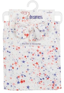 Danbar Global Stars & Dreamers Red, White & Blue Blanket & Headwrap NWT - Picture 1 of 2