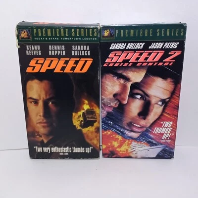 Speed and Speed 2 VHS Lot Hi-Fi Keanu Reeves Sandra Bullock 6100 8638 - Image 1 of 4