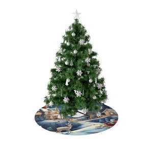 Winter Wonderland Christmas Tree Skirt, Cozy Holiday Decor, Festive Home Accent, - Picture 1 of 4