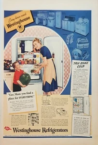 1940 Westinghouse Refrigerator Vintage Ad gee mom you find place for everything - Picture 1 of 1