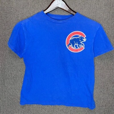 Kris Bryant Cubs #17 Majestic Blue MLB Youth Tee Shirt Size M 10/12 100% Cotton - Image 1 of 4
