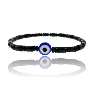 Evil Eye Armband Achat Perlen Herrenarmband Handarbeit von Ruigos 7,5 cm - Bild 1 von 4