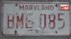 Vintage Maryland License Plate BME 085 auto car metal man cave art sign