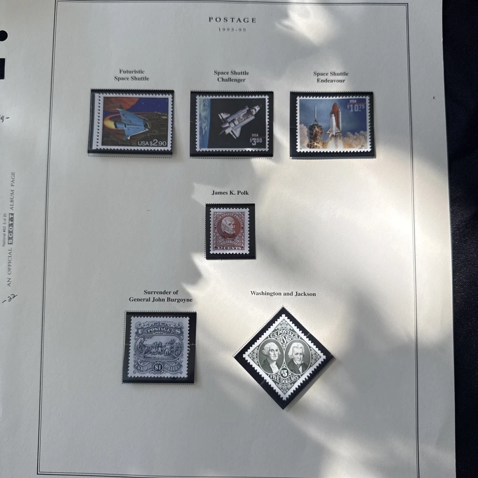 1993-5 USA Stamps On Scott Page.  High Value Stamps MNH. 2543-2544A, 87,90,92. - Image 1 of 4