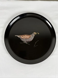 Couroc of Monterey Giftware | California Quail | Round Tray `10.5 Inches | USA - Picture 1 of 6