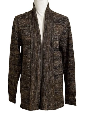 WHITE STAG Brown Open Front Knit Cardigan Sweater Front Pockets Women’s Size L - Image 1 of 4