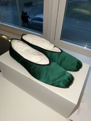The Row Flats Satin EU38 US8 Green - Image 1 of 4