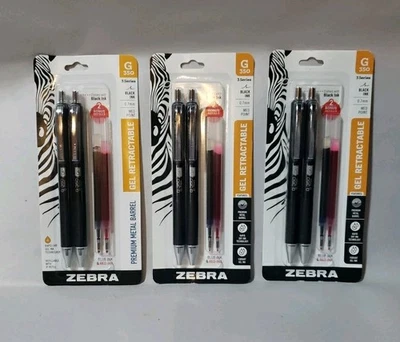 3-2 paquetes: bolígrafos de gel retráctiles negros Zebra G350, barril de metal - envío gratuito  Foto 1 de 2