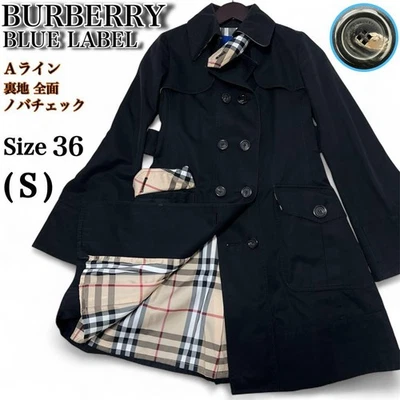 Gabardina Burberry Blue Label Nova Check algodón negra 36/S (US:XS) 052290d Foto 1 de 4