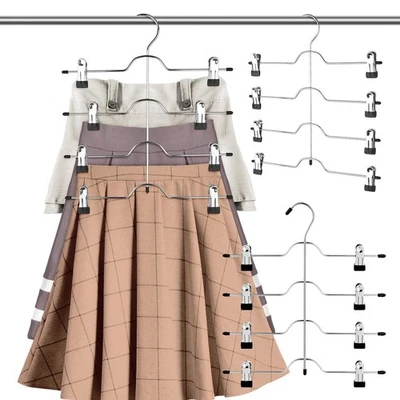 3xHosenbügel Kleiderbügel Mehrfach-Rockbügel Edelstahl Kleiderbügel für Hosen - Bild 1 von 4