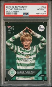 Kyogo Furuhashi Green /10 Topps Now Parallel 2022 PSA 10 Celtic FC Japan - Picture 1 of 2