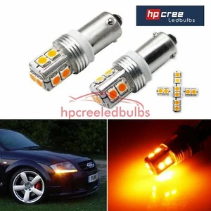 NEW 2X BAX9S 434 H6W 30W 18LED 3030SMD AMBER INDICATOR CANBUS* LIGHT BULBS - Picture 1 of 4
